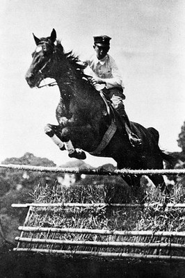 Prince Takahito later Prince Mikasa a equestrian practice Akasa- Japan Old Photo