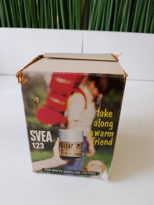 Vintage SVEA 123 Brass Gas Cook Stove For White Gasoline with Box