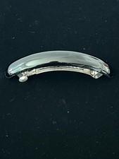 Vintage 1990s Black Large Hard Plastic  Metal Hair Clip Barrette