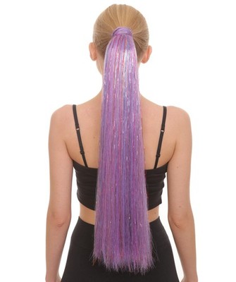Erwachsene Unisex Lametta Pferdeschwanz Multi Color Option Extensions, hohe Kunstfasern