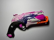 Nerf Rebelle Blaster White Pink Wing Design Clean Tested Foam Dart Gun