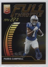 2023 Panini Donruss Elite Full Throttle Orange 82/99 Parris Campbell #FT-PC g1d