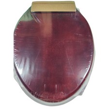 Signature Hardware 153869 Luxury Mahogany Oak Elongated Closed-Front Toilet Seat