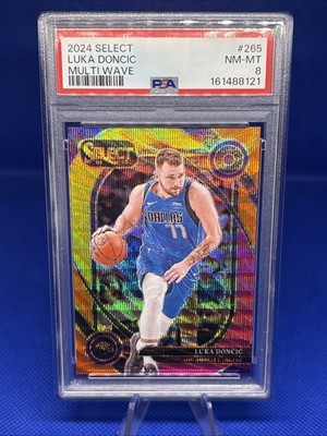 2024-25 SELECT LUKA DONCIC Courtside MULTI WAVE PRIZM /20 PSA 8 LAKERS POP 2