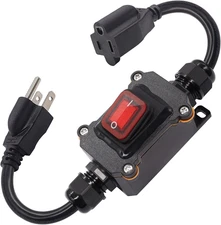 Weideer Extension Cord with Inline Switch On/Off IP67 Waterproof 20A 250V 1.5Ft