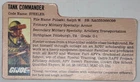 VINTAGE 1982 HASBRO GI JOE STEELER V1 FILE CARD
