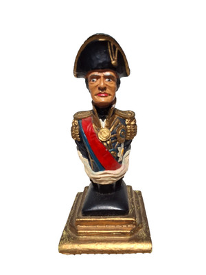 VINTAGE HANDBEMALTE HORATIO NELSON BÜSTE