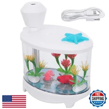 Healifty USB Mini Humidifier Fish Tank Plant Diffuser Night Light Home Office 
