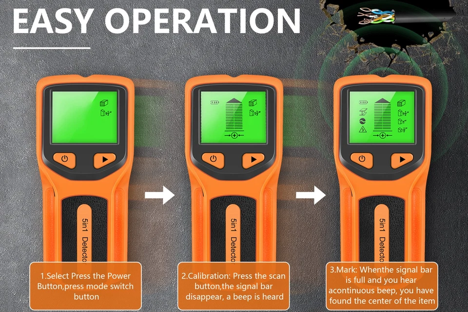 5-in-1 wall detector, screw column detector, measuring instrument EFQz - Image 3 of 4