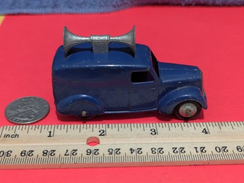 DINKY 492 LOUD SPEAKER VAN,BLUE WITH SILVER HUBS & SPEAKER, vintage used