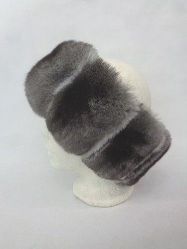 BRAND NEW RANCHED CHINCHILLA FUR HEADBAND HEAD WRAP WOMEN WOMAN - Picture 2 of 3