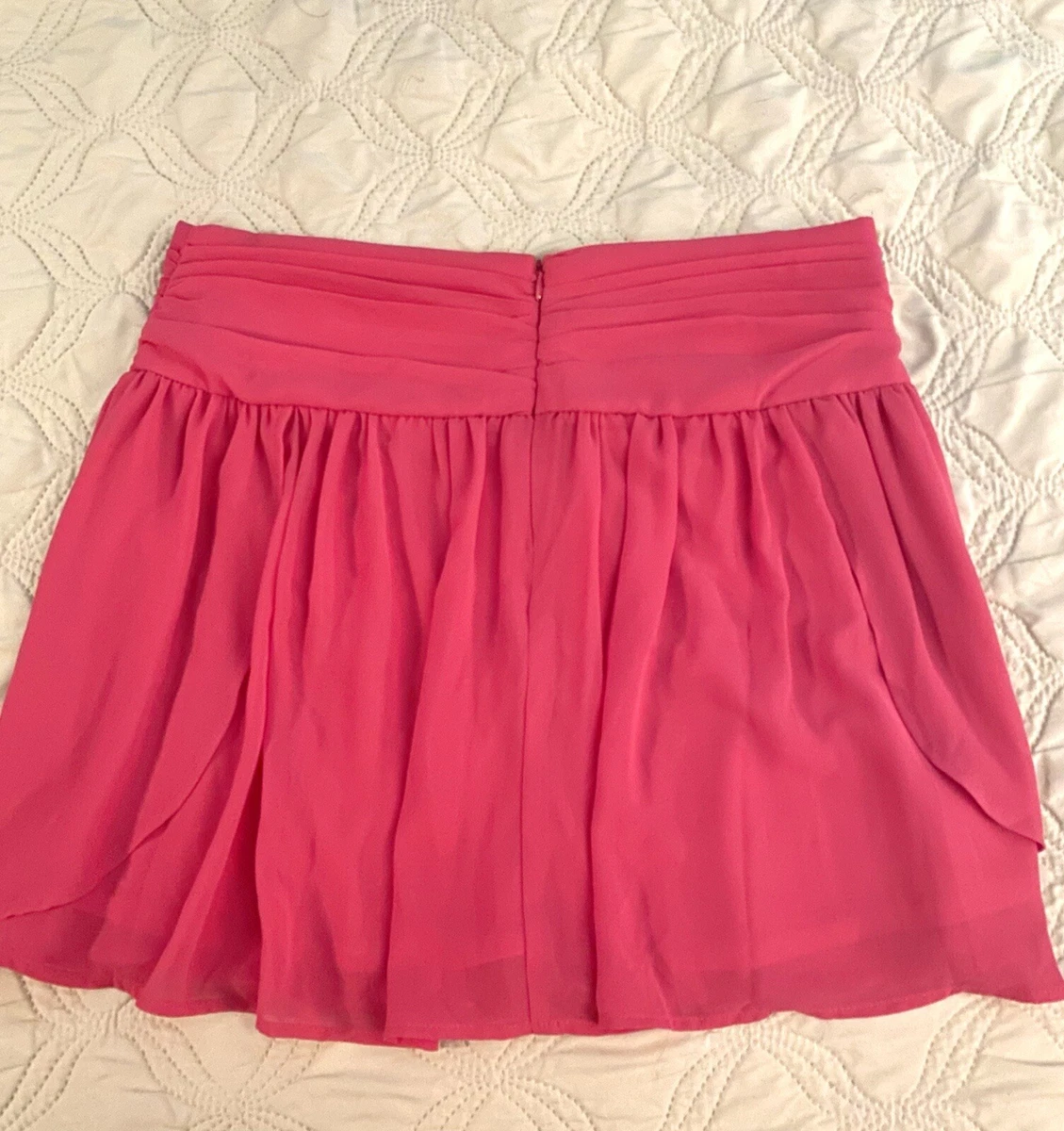 Pink mini cheap skirt chiffon
