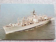 USS Sylvania AFS-2 Combat Stores Ship Navy Ship Supplies the Fleet Vtg Postcard