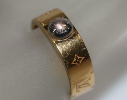 Louis Vuitton Nanogram Ring Size M Pink Gold and Silver LV -  Sweden
