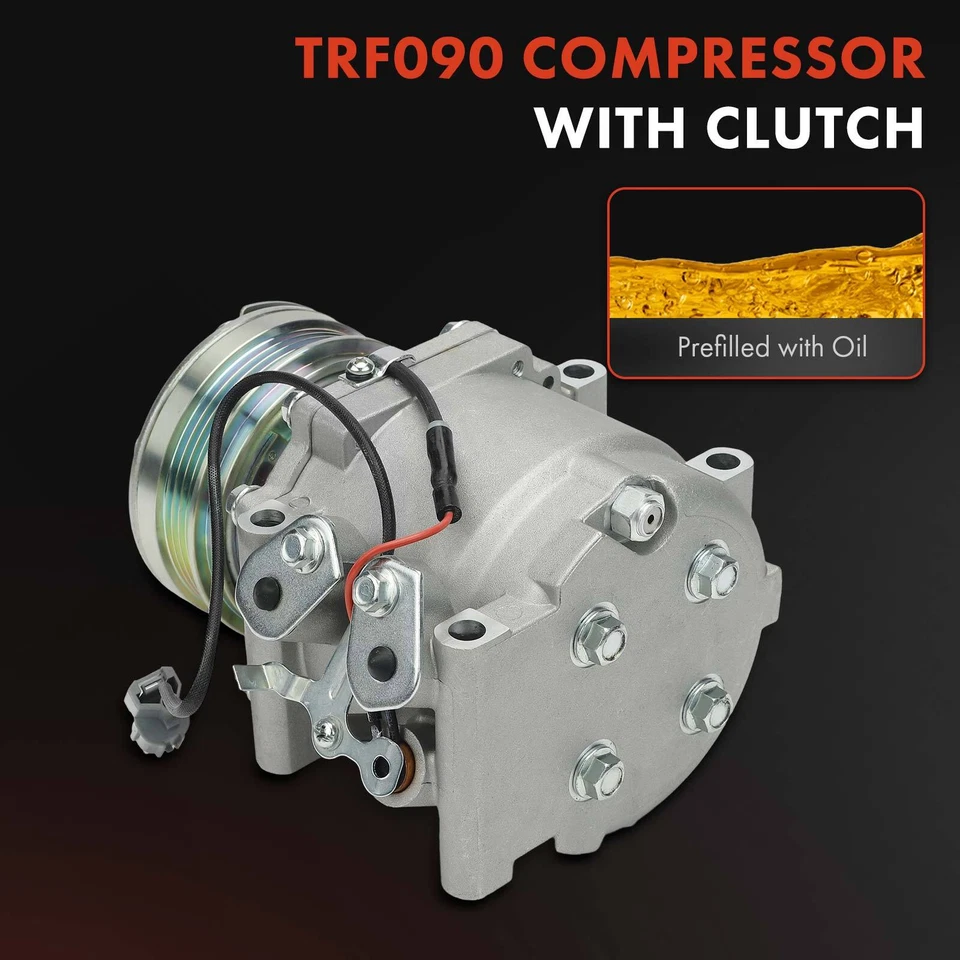 A/C Compressor w/ Clutch & 4-Groove for Honda Civic 1992-1993 Civic del Sol 1993 - Image 4 of 4