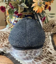 STETSON * MENS BLACK IVY HAT * A-FLEX L/XL * NEW COTTON BLEND NEWSBOY CAP DRIVER