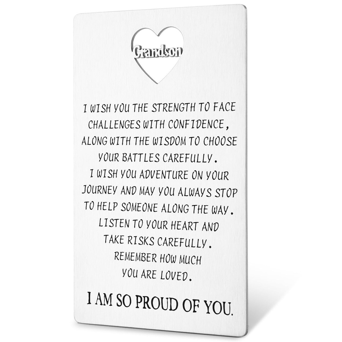 Geschenkkarte Für Enkel – „To My Grandson“ Von Grandma, Lasergraviert, Kreditkartengröße