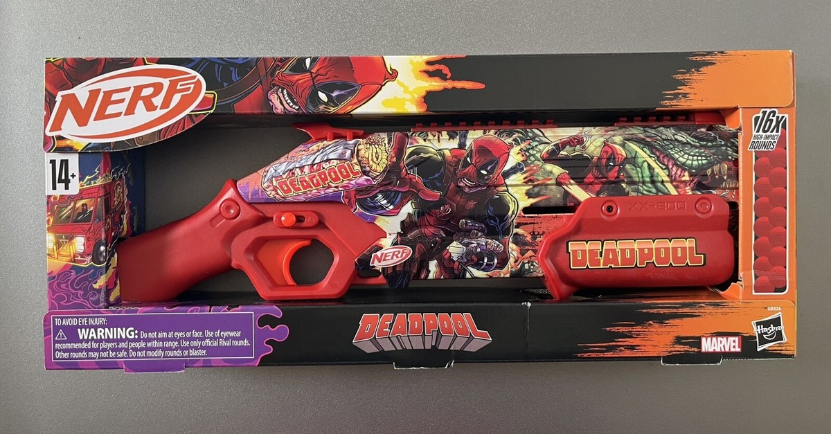 NERF Marvel Deadpool XX-800 Shotgun Blaster w/ 16x Rival Rounds