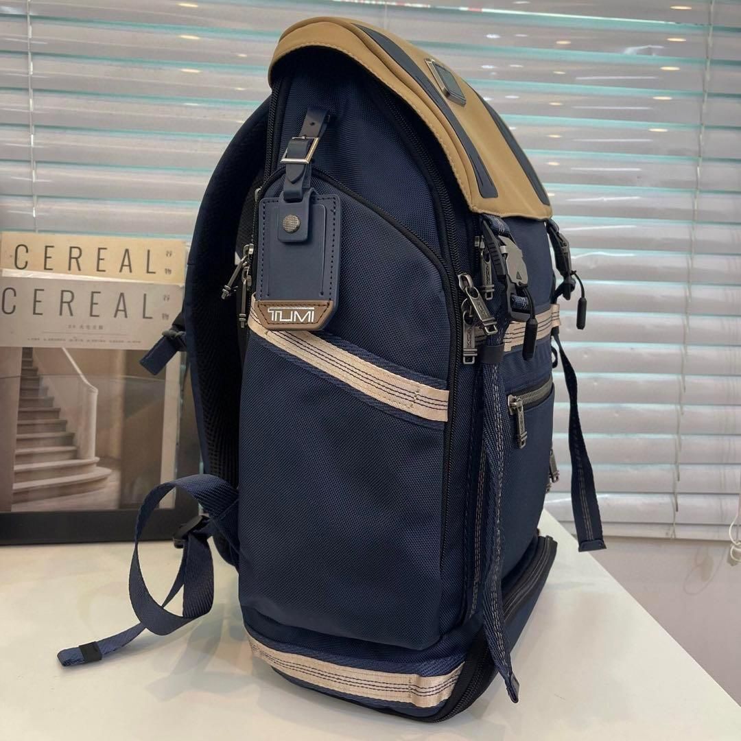 TUMI Alpha Bravo New Expedition Flap Backpack Navy Khaki