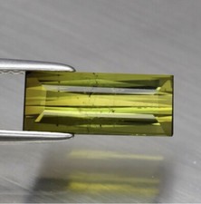 TOURMALINE 1.93ct Yellowish Green Baguette 11.6x4.8x3.6mm Untreated VS Clarity 