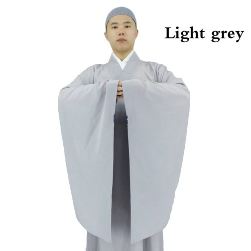Mens Shaolin Buddhist Monk Dress Meditation Haiqing Robe Kung Fu Suit Unisex Art - Picture 9 of 19