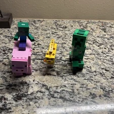 LEGO Minecraft: Pig with Baby Zombie (21157), Creeper and Ocelot (21156)