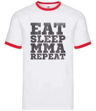 Eat Sleep MMA REPEAT - Mens Ringer - Mixed Martial Arts Karate Fighting