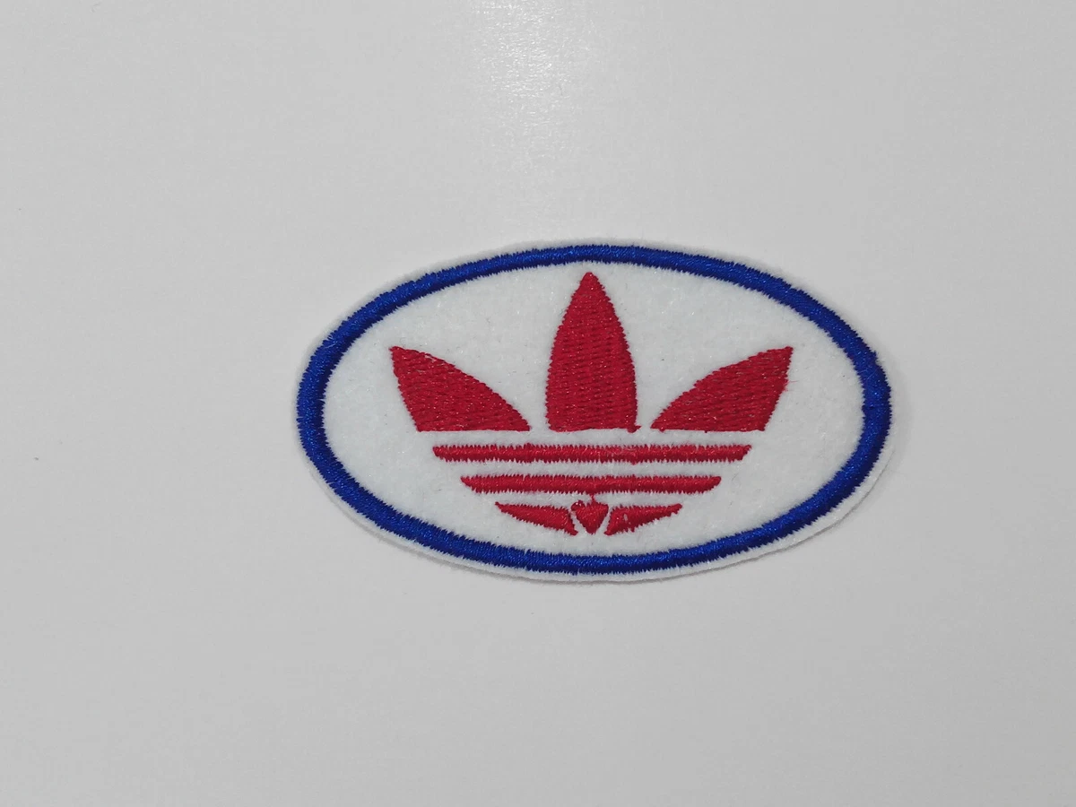 vanidad elegante Investigación Parche bordado para coser estilo Adidas 8/4 cm adorno ropa personalizada |  eBay