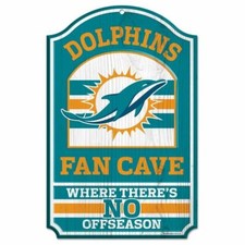 MIAMI DOLPHINS FAN CAVE WOOD SIGN 16 - NEW