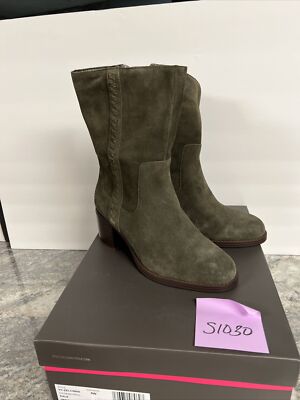 Vince Camuto Zelcinna Boots Women's 9W Green Kale Verona Suede Water Repel