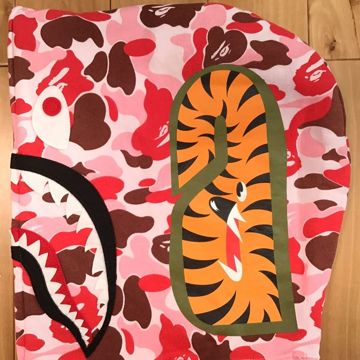 BAPE Hiroshima city camo shark full zip hoodie Pink A Bathing Ape