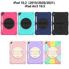 For iPad 9th 8th 7th Gen 10.2 Air Pro 10.5 Rotating Stand Case Cover Kids Strap
