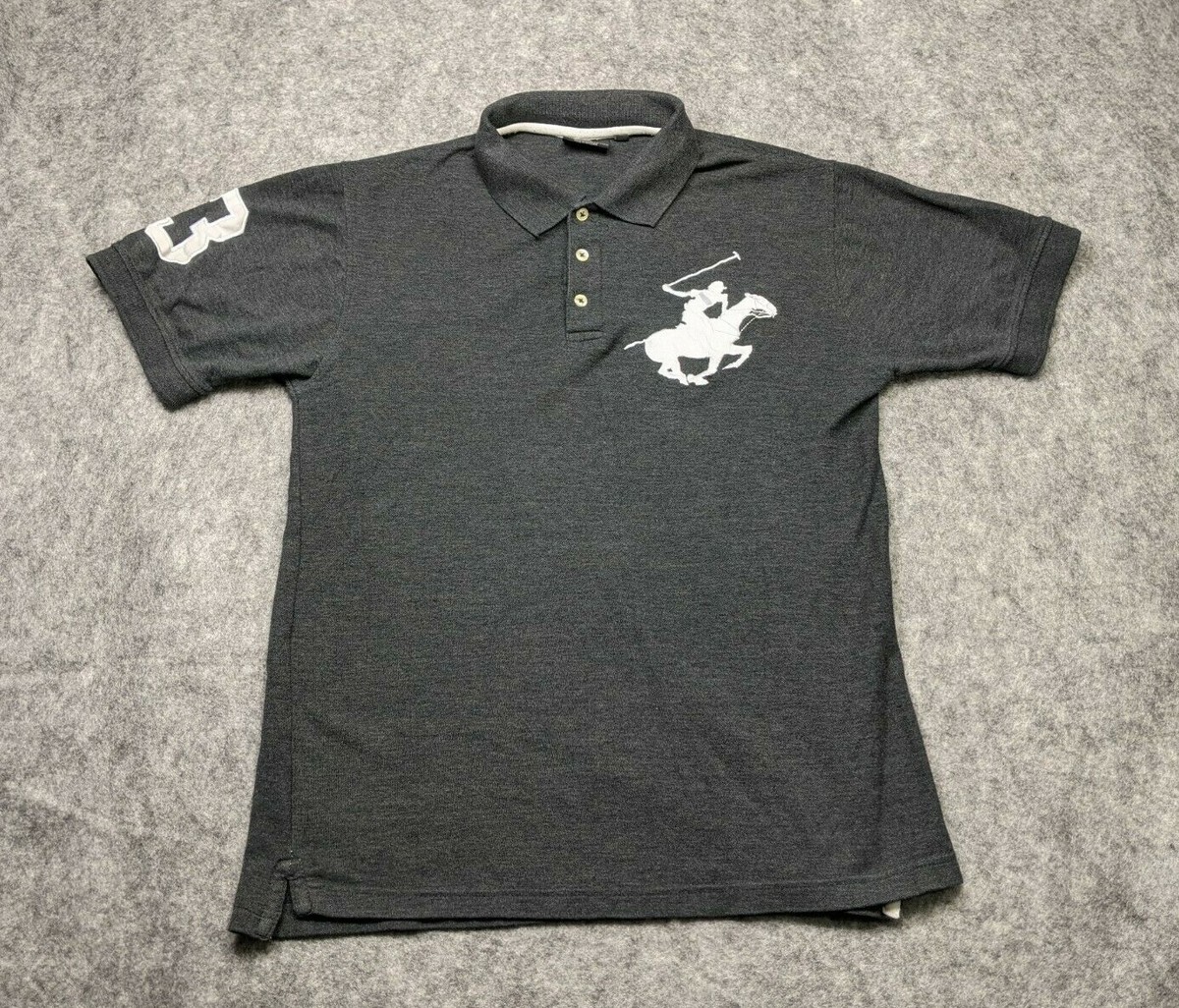 Beverly Hills Polo Club Shirt Men's Size Medium Gray Short