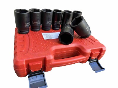 8 Pcs  3/4   Dr.  Deep Impact Socket Set CR-MO Metric 6-Point 26mm ~38mm