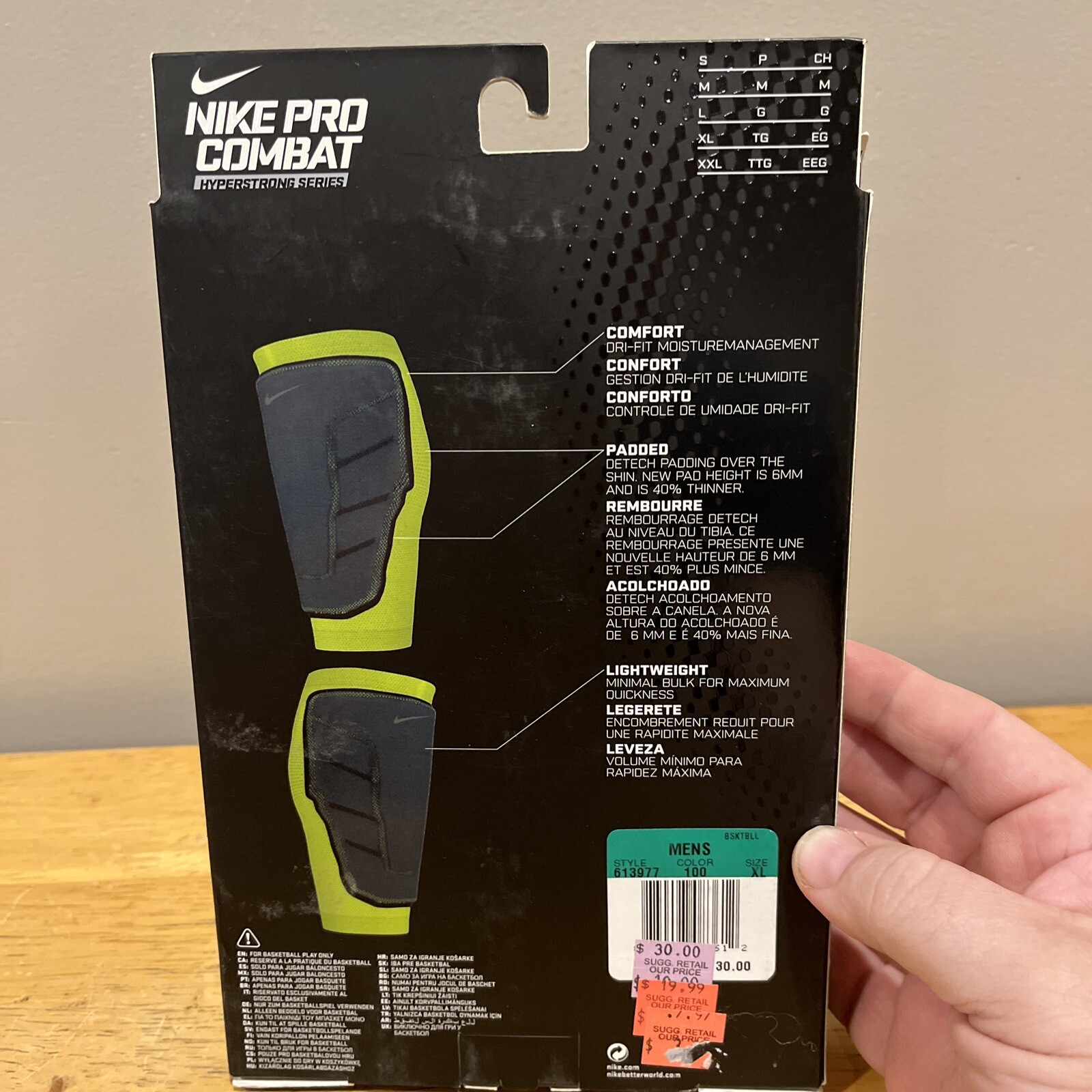 Nike Pro Combat Hyperstrong Series Elite Compression Shin Sleeve XL