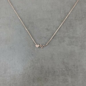 Authentic Heartbeat Ekg Rose Gold Plated Necklace Box Wavelength Medical Pulse Health