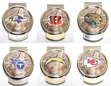 NFL AFC NFC Realtree Camo Money Clip, Choose Team