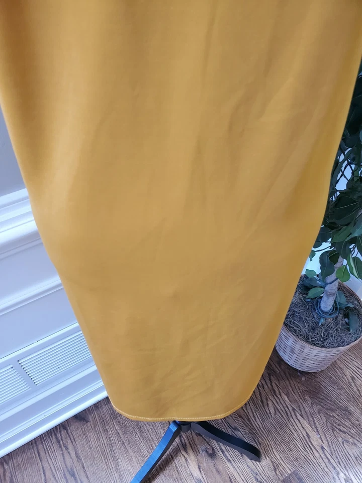 Vestido informal hasta la rodilla de poliéster amarillo manga larga Spenser Jeremy para mujer 1X Foto 4 de 4