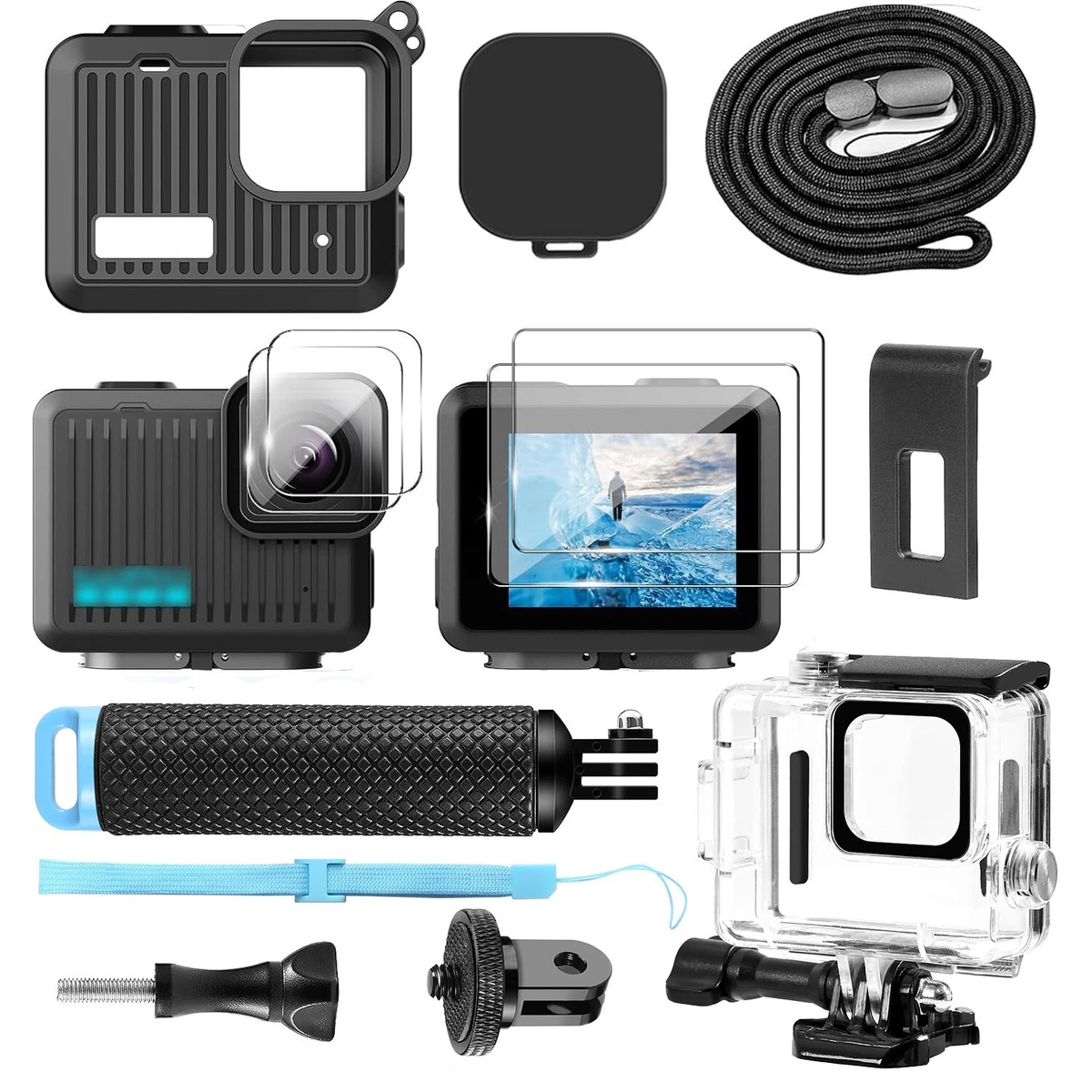 JMT Bastone Galleggiante Per GoPro Hero 1/2/3 – Con Impugnatura, Cinturino E Tappo Galleggiante Giallo