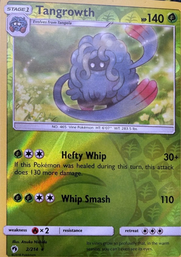 Tangrowth 2/214 R Lost Thunder Pokemon Reverse Holo NM