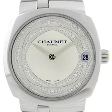 Serviced Chaumet Miss Dandy W11660 32K Watch SS Diamond Automatic Silver Ladies