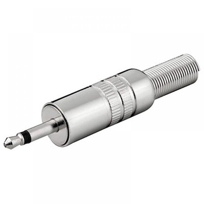 Klinkenstecker,3,5mm, Mono/2 polig, Metallausführung mit Knickschutz, Lötmontage