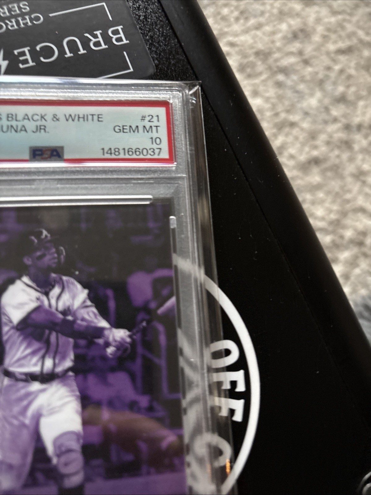 Ronald Acuna Jr. Topps Black In White /25 SSP PSA 10 Purple Atlanta Braves view 5