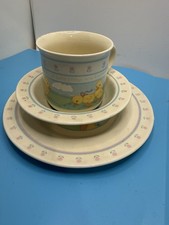 VTG Hallmark 1984 Baby  s Heirloom Collection Ceramic Dish Set Duckling Motif
