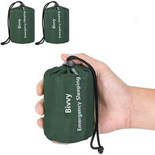 Emergency Sleeping Bag 2 Pack Lightweight Survival Sleeping Bags Thermal Green