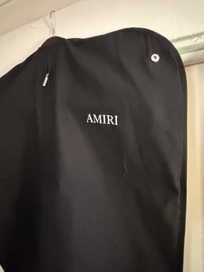 Amiri Black Canvas Folding Garment Bag 50”x24” Snap Buttons Designer Travel Logo