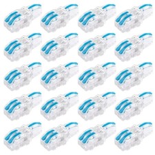 20 PCS Lever Wire Nut Connectors, Quick Wiring Cable 1 in 2 out 20 PCS Blue
