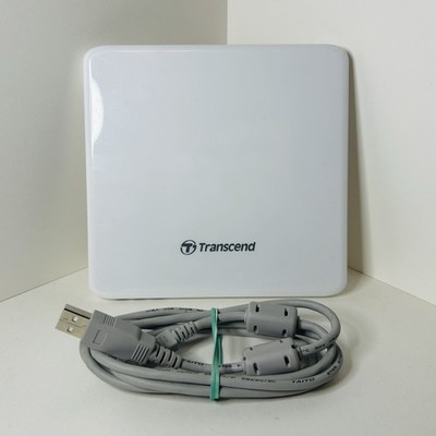 Transcend USB 2.0 24X CD & 8X DVD Writer External Optical Drive (White) w/ Cable