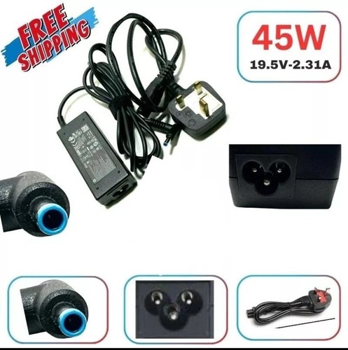 100% ORIGINAL HP LAPTOP LADEGERÄT BLAUE SPITZE 19,5V - 2,31A, 45W MIT NETZKABEL