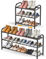 Expandable Schuhregal 3 Ebenen, Platzsparend Schuhregal Schmal Adjustable Shoe